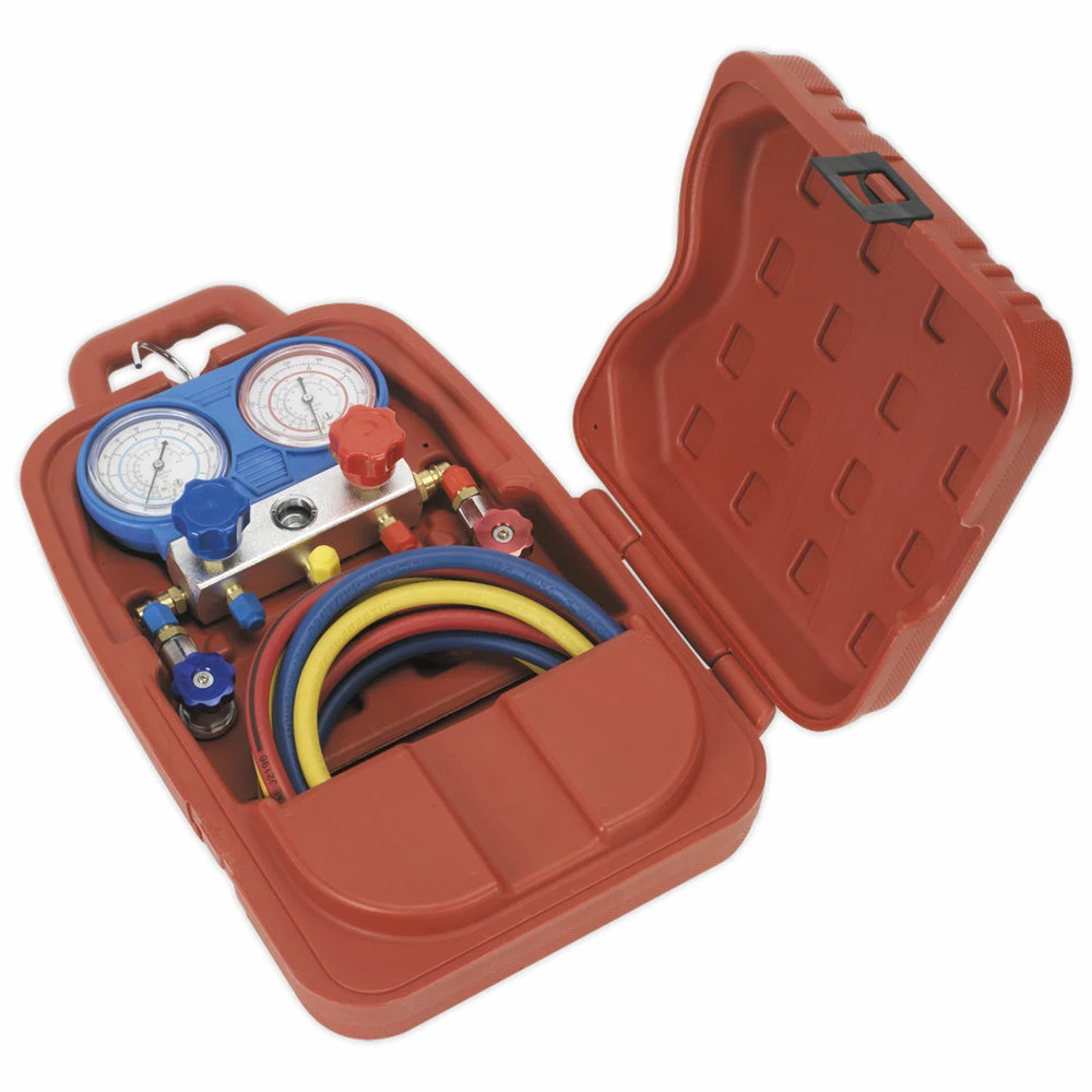 Sealey VSAC002 Air Conditioning System Manifold With Sight Glass 2 Sealey VSAC002 Air Conditioning System Manifold With Sight Glass - Image 2